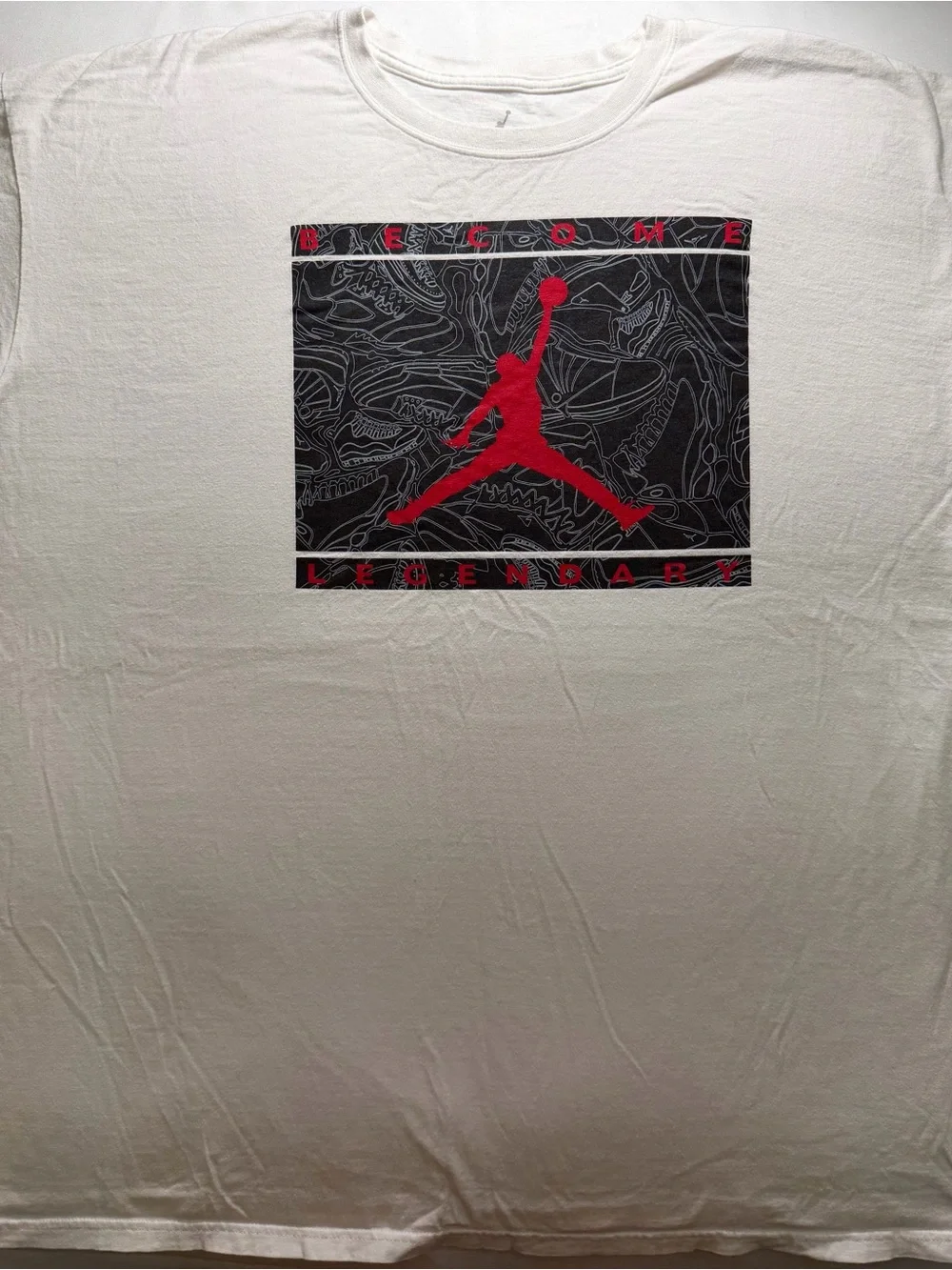 Jordan Men’s White T-Shirt with Red and Black Jumpman Graphic